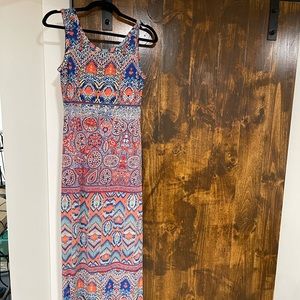 Bohemian print style maxi dress